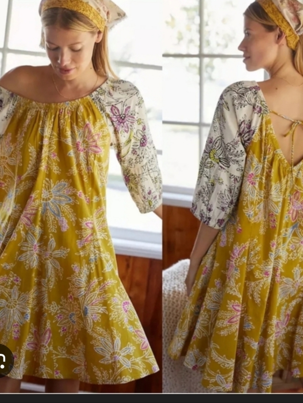 Anthropologie Daily Practice Mollie Boho Floral Print Tunic Dresss Size Medium P
